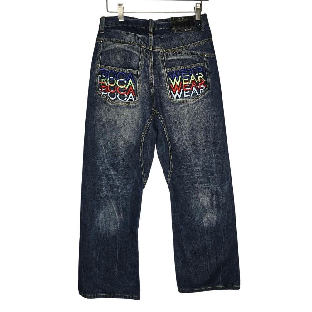 Vintage Rocawear Boys Jeans Size 14/29 Embroidered Denim